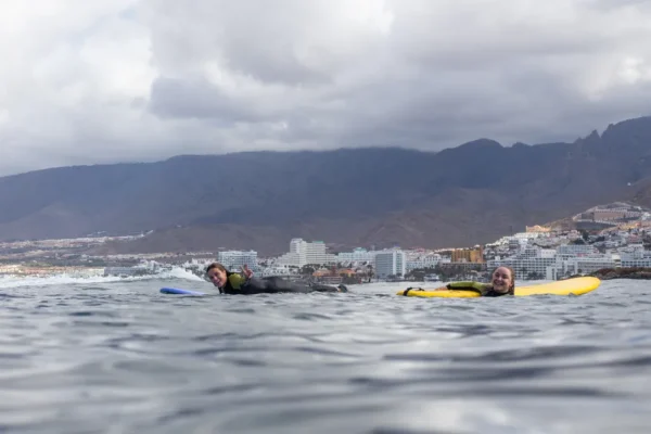 happy students on a private surf lesson in Tenerife